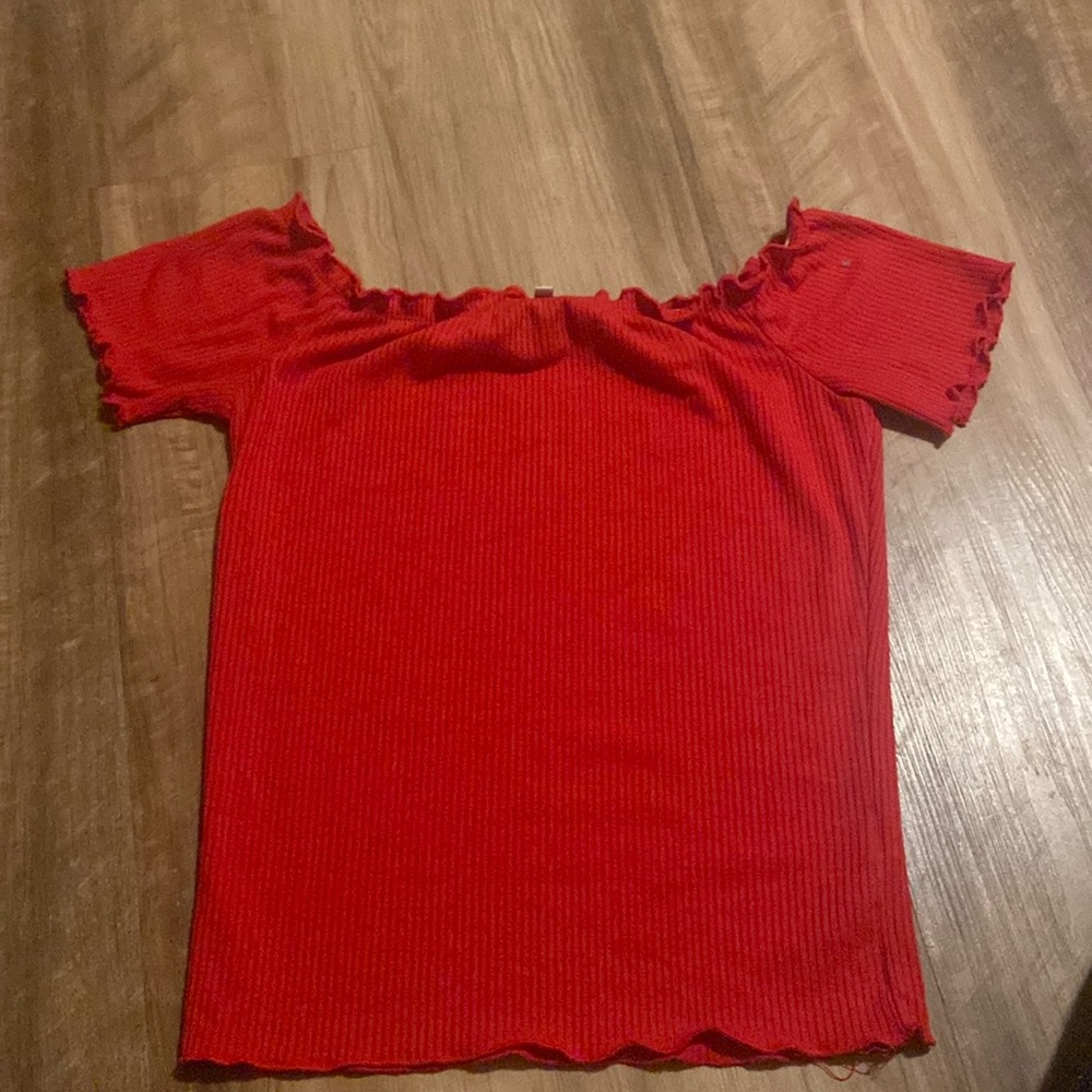 Red casual shirt